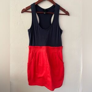 H&M Navy and Red‎ Mini Dress Small